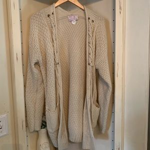 Panhandle knit Cardigan, cream size M/L